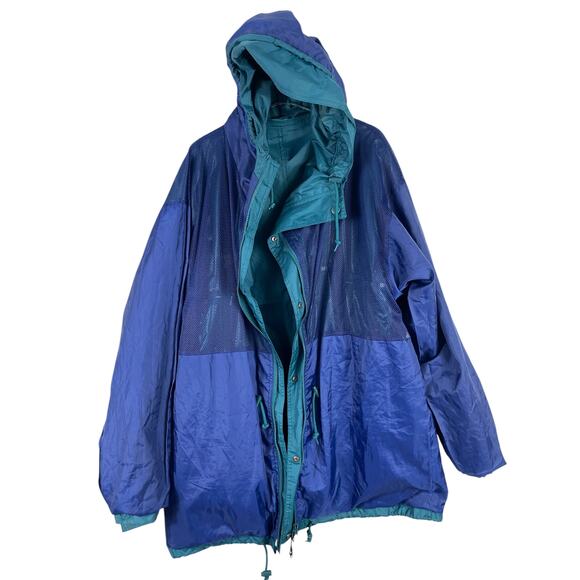 Helly Hansen Mens Large Packable Adjustable Rain Wind Full Zip Jacket Blue Flaws - Picture 8 of 16